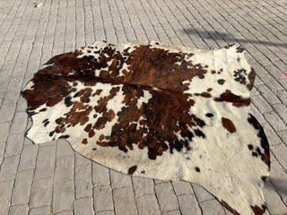 Alfombra Piel Vaca Marrón y Blanca
