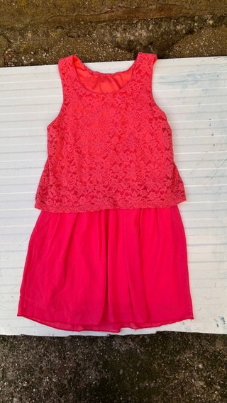 Vestito rosa con pizzo taglia M