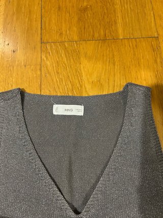 Top da festa con brillantini Mango nuovo argento