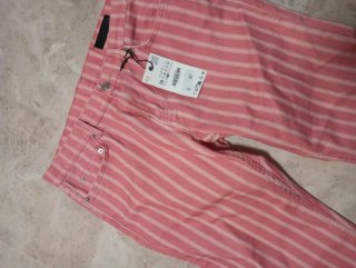 Pantaloni Zara a righe rosa taglia M