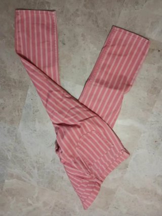 Pantaloni Zara a righe rosa taglia M
