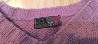 Maglione rosa con scollo a V di Zara Taglia M