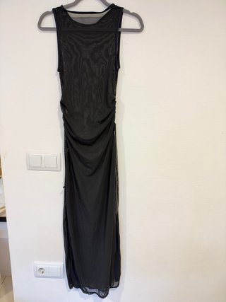 Pareo vestido de playa negro de malla