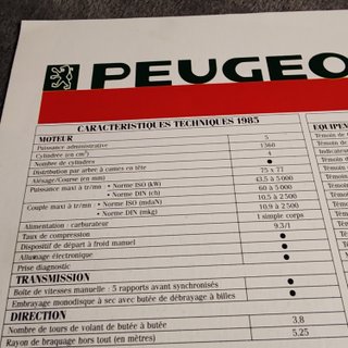 Catálogo Peugeot 205 Lacoste de 1985 Original
