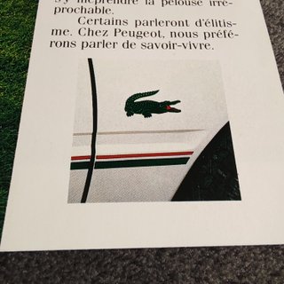 Catálogo Peugeot 205 Lacoste de 1985 Original