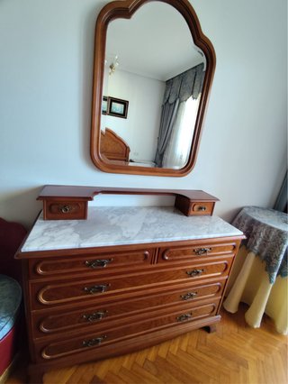 Cómoda de Madera con Encimera de Mármol