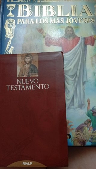 Libros religiosos.Biblia 7€ y N.testamento 8€