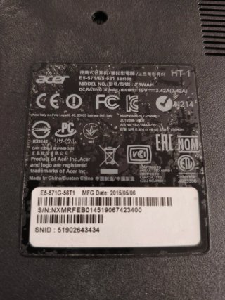 Portátil Acer E5-571