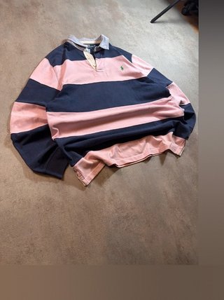 Polo Rugby Ralph Lauren Manga Larga Rosa y...