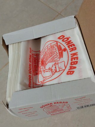 Bolsa ANTIGRASA en color blanco Kebab