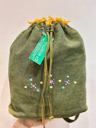 Mochila Benetton vaquera verde