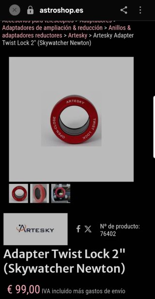 Adaptador Artesky Twist Lock 2" SkyWatcher Newton