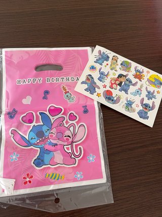 10 Bolsas de chuches Stitch y Ángel y unos tattos
