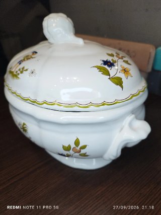 Sopera Moustiers Vintage Porcelana Francesa