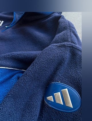 Forro Polar Adidas Quarter Zip Azul Marino,...