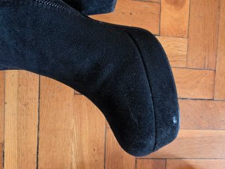 Botines negros de ante con tacón y plataforma Tall