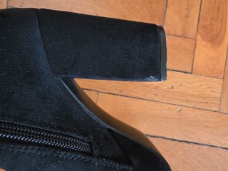 Botines negros de ante con tacón y plataforma Tall
