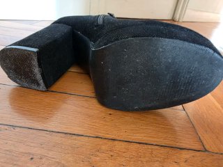 Botines negros de ante con tacón y plataforma Tall