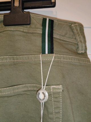 Pantalone Fred Perry verde kaki, taglia 54 / W44