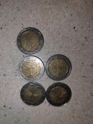 Lote 5 Monedas 2€ Francia