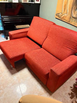 Sofá de dos Plazas Extensible Rojo