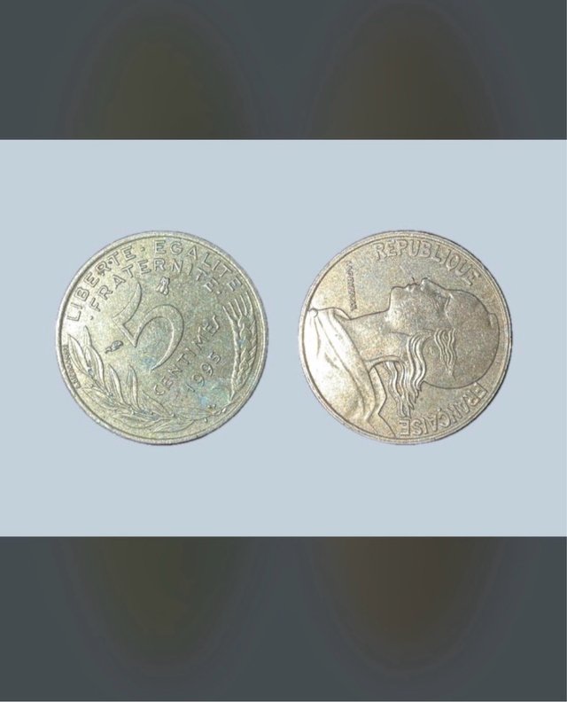 Moneda de 5 Céntimos Francia 1995