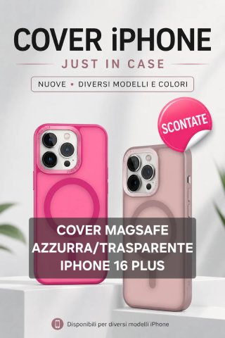 Cover MagSafe Azzurra/Trasparente iPhone 16 Plus