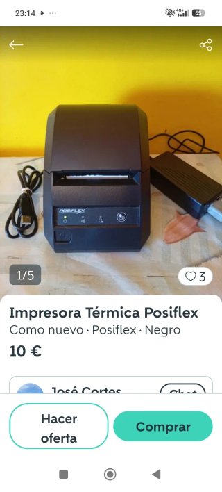 Impresora Térmica Posiflex Negra