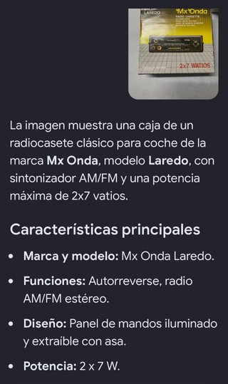 Radiocasete Mx Onda Laredo NUEVO