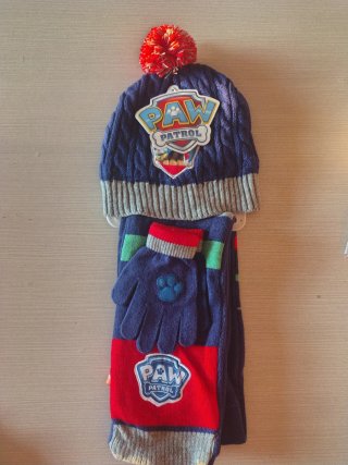 Set Paw Patrol: sciarpa, guanti e cappello