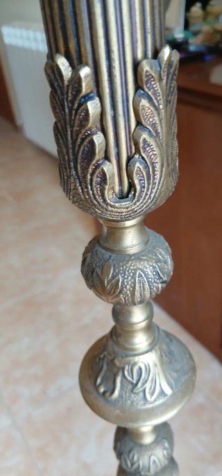 Lámpara de pie vintage tela y metal