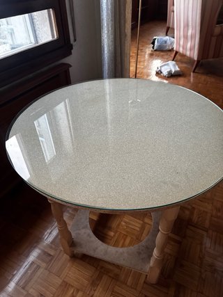 Mesa Camilla Redonda con Cristal