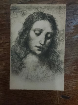 Cartolina del volto di Cristo di Leonardo da Vinci