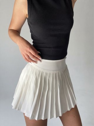 Falda plisada blanca talla única