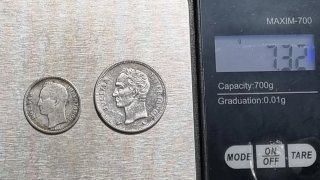 VENEZUELA:Monedas 50 Ctmos 54 y 1 Bolívar 60 plata