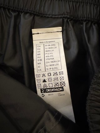Pantalón impermeable Quechua Talla S