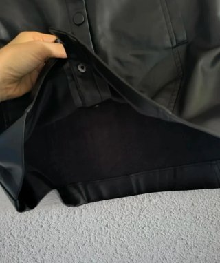 Minifalda Negra Efecto Piel Talla XS