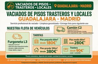 VACIADOS DE PISOS TRASTEROS LOCALES GUADALAJARA MA