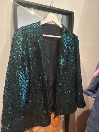 Chaqueta Lentejuelas Verde Talla Única