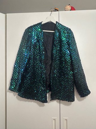 Chaqueta Lentejuelas Verde Talla Única