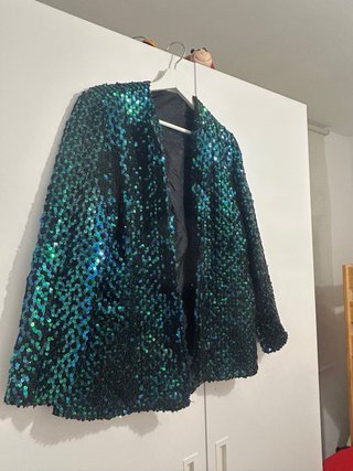 Chaqueta Lentejuelas Verde Talla Única