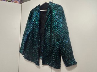 Chaqueta Lentejuelas Verde Talla Única