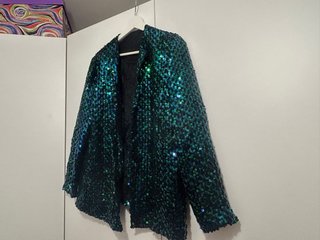 Chaqueta Lentejuelas Verde Talla Única