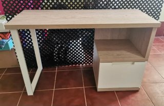 Escritorio moderno madera y blanco