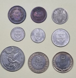 PORTUGAL: Lote de 9 Monedas diferentes variadas