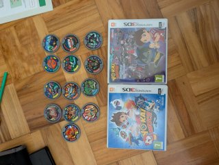 Lote Yo-Kai Watch 1 y 2 + 14 Medallas