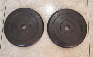2 Discos de pesas ee hierro fundido engomados