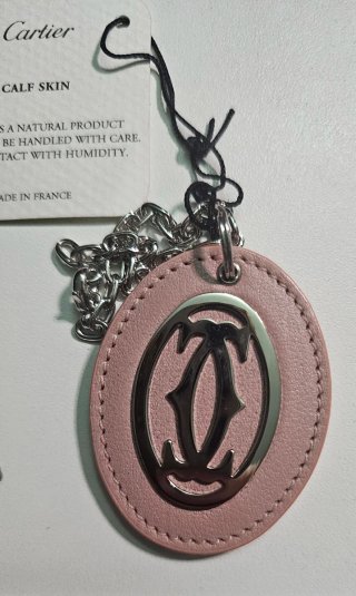 Portachiavi Cartier in pelle rosa nuovo