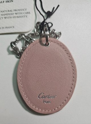 Portachiavi Cartier in pelle rosa nuovo