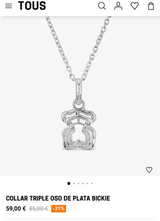 Collar Tous Triple Oso Plata Bickie